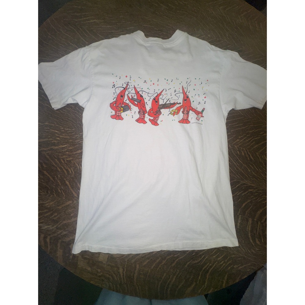 Vtg 90s Tabasco Crawfish Band Single Stitch T-Shirt XL Beefy-T USA New Orleans